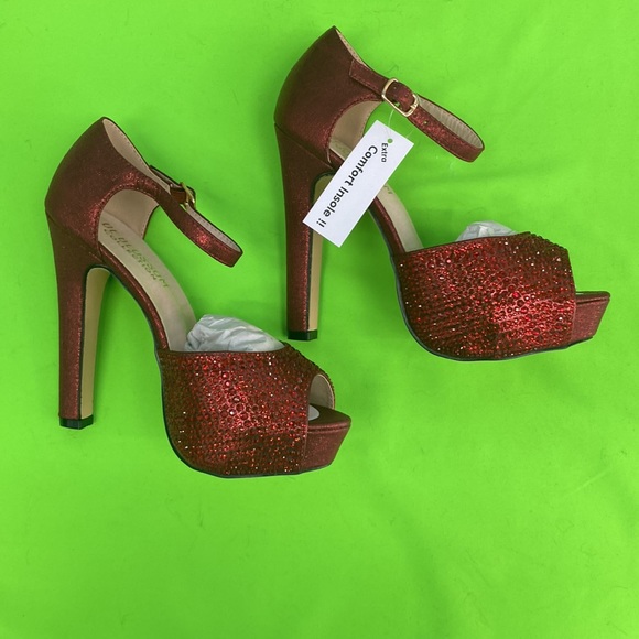 De Blossom Women’s Collection Color Wine Shimmer Heels. New - Picture 6 of 6